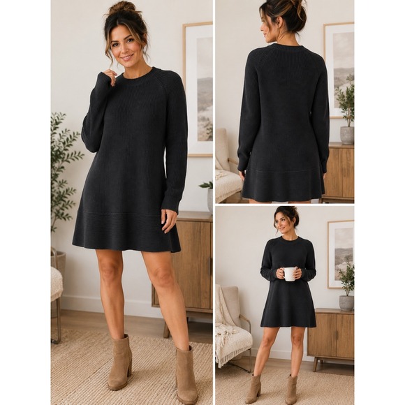 Pomander Place Dresses & Skirts - Tuckernuck Pomander Place Ainsley Black Wool Blend Sweater Dress XXL